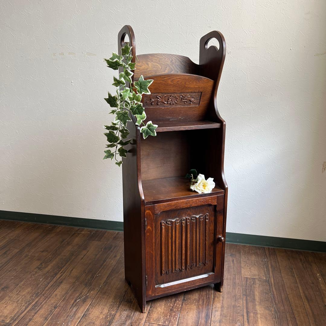 k351r120 英国らしい装飾のアンティーク家具 木製マガジンキャビネット