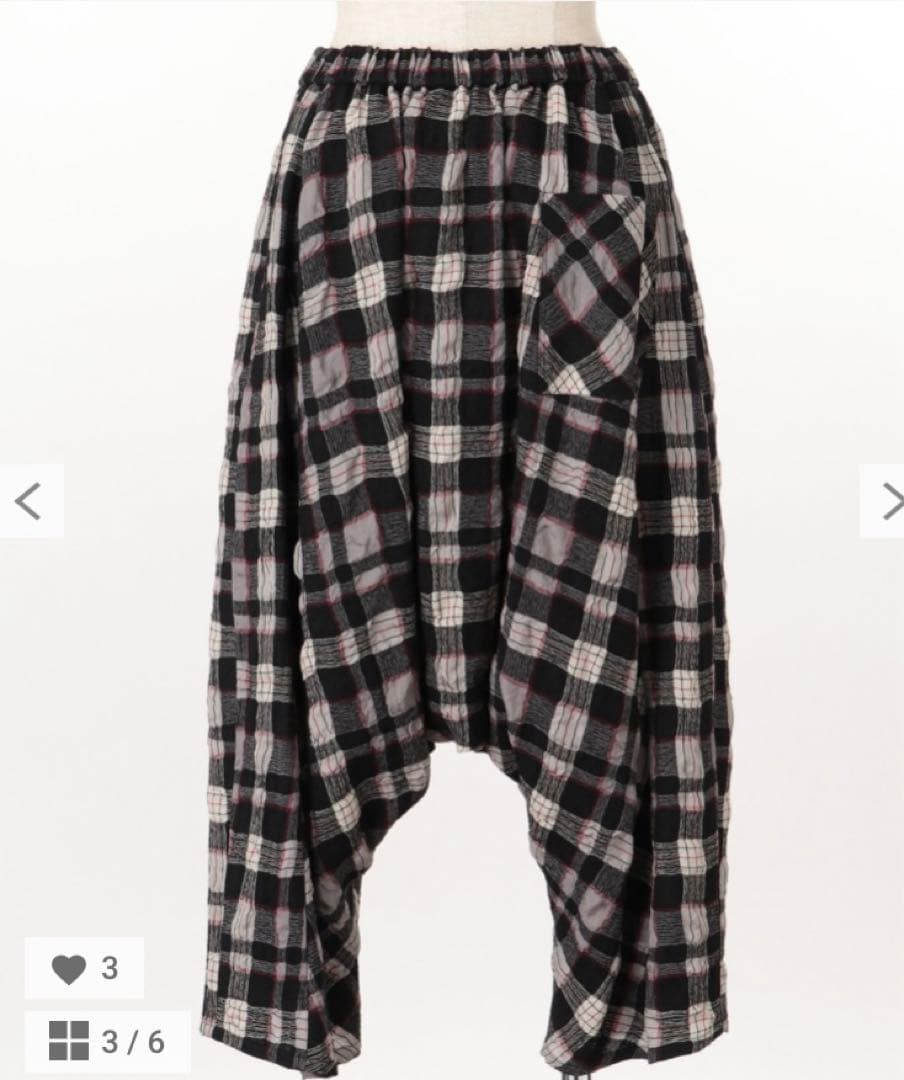 新品タグ付き　センソユニコ　慈雨 シュランケンチェック　パンツ　40