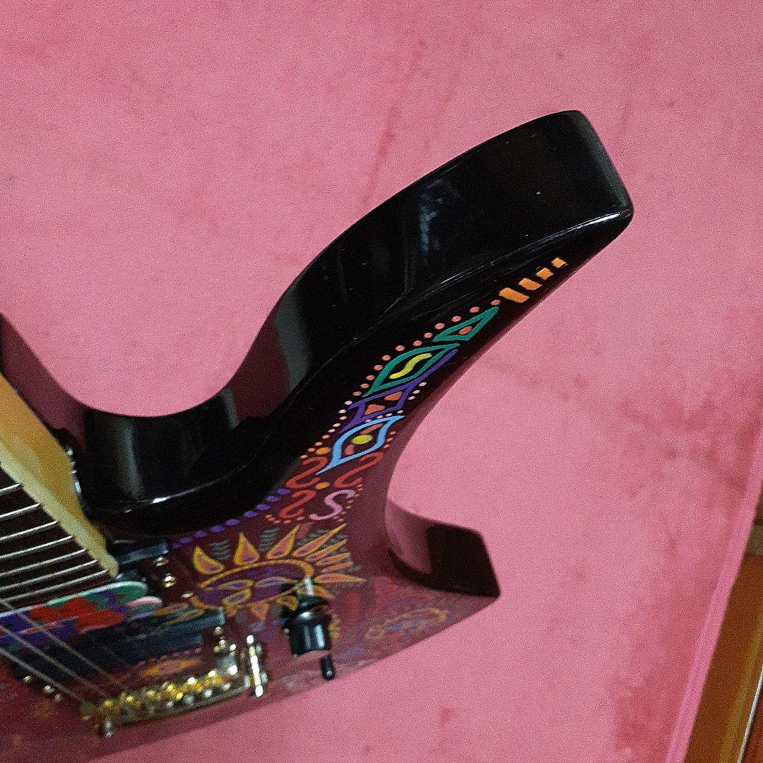 良・美品：サイケペイント・hideモデル。モッキンバード。ソフトケース付属。