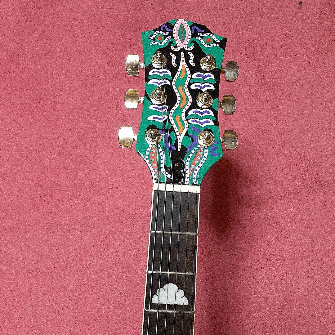 良・美品：サイケペイント・hideモデル。モッキンバード。ソフトケース付属。