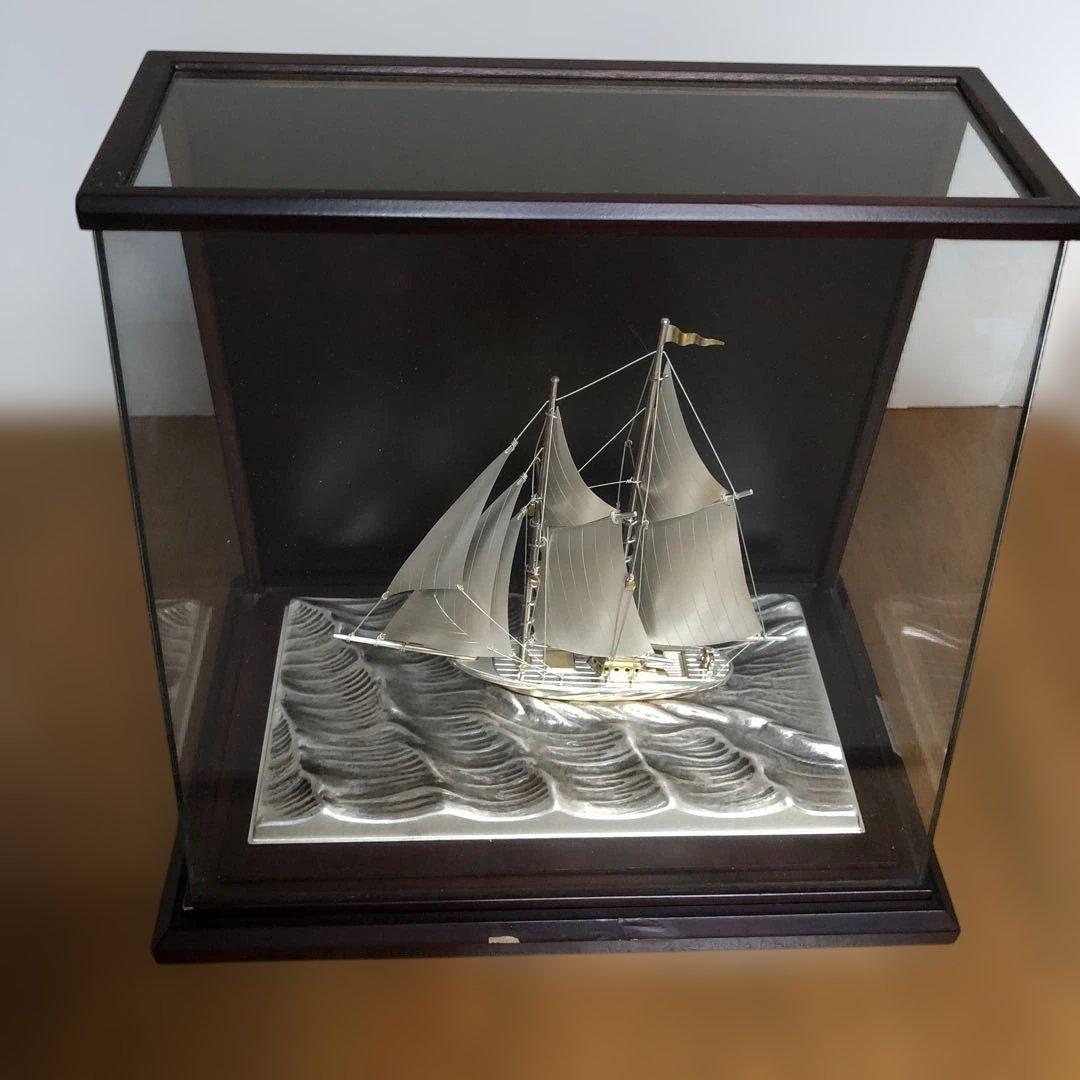 銀製　帆船ヨットの置物　武比古