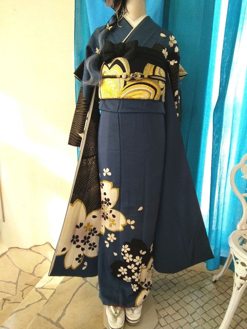 振袖フルセット、正絹振袖成人式、重ね衿帯揚げ帯締め、西陣袋帯、襦袢、トールサイズ