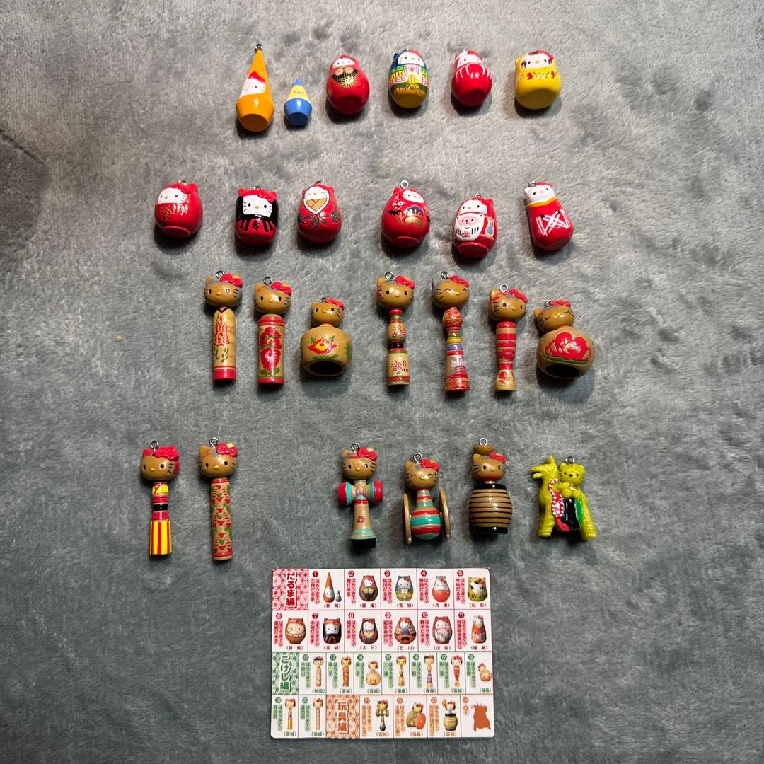 【日本限定・激レア】ふるさと紀行　ハローキティ民芸風マスコット　全24フルセット