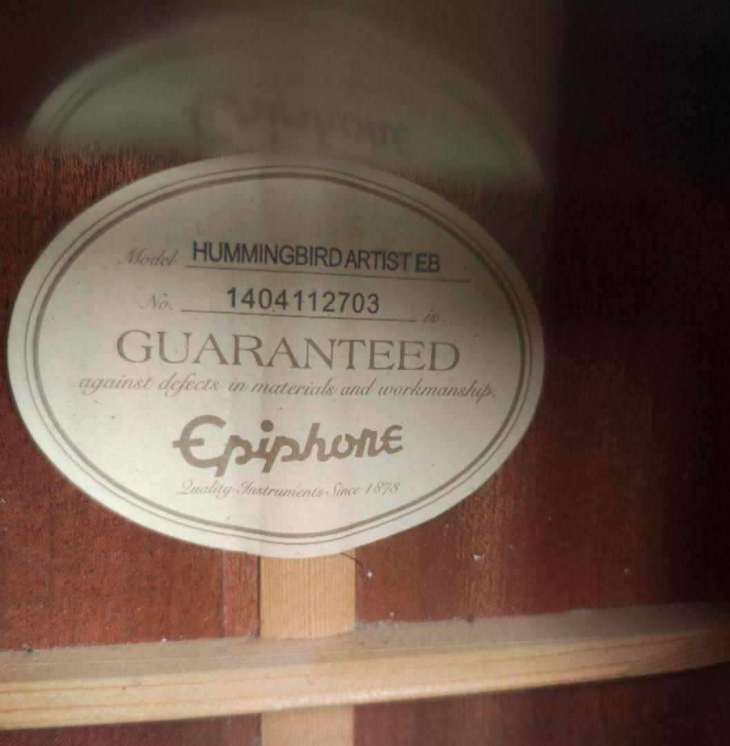 美品 Epiphone　Hummingbird Artist Wピックアップ付