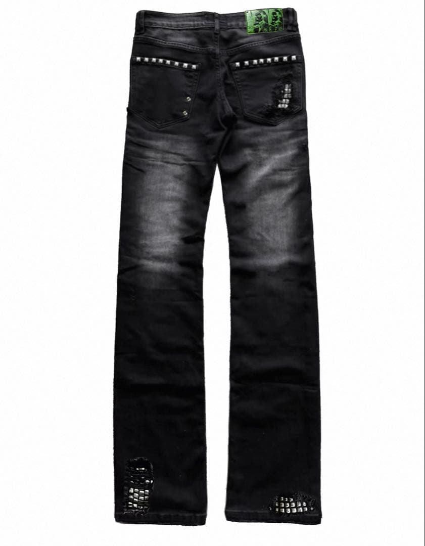 2点セット レザージャケット、デニムパンツ