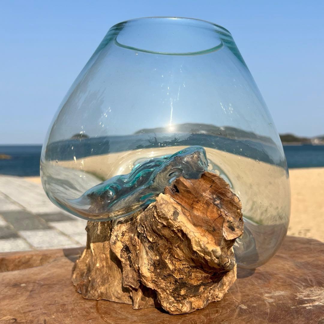 流木ガラス オブジェ特大D 花瓶 金魚鉢 ガーデニング テラリウム 観賞魚 容器