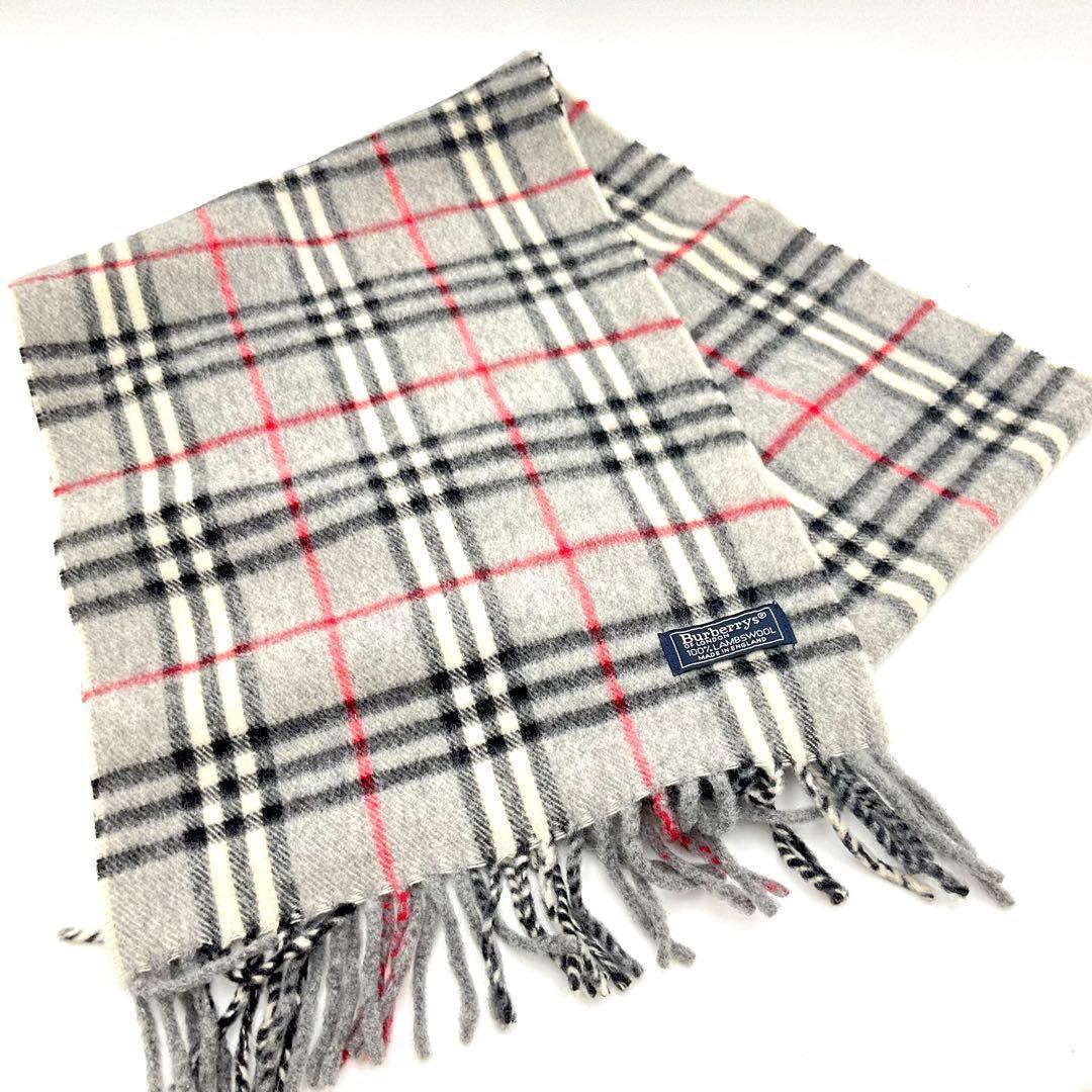 バーバリー Burberry マフラー ノバチェック グレー ウール