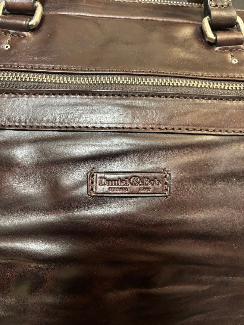Daniel & Bob ブラックレザー ビジネスバッグ　ブラウン