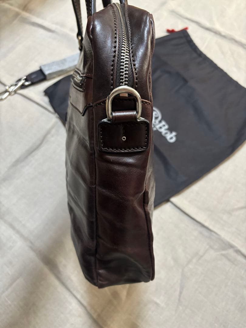 Daniel & Bob ブラックレザー ビジネスバッグ　ブラウン