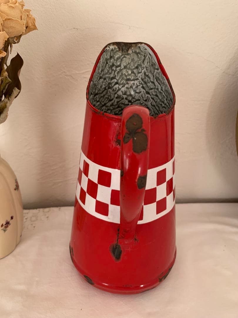 フランスアンティーク　ホーロー　ピッチャー　ブロカント