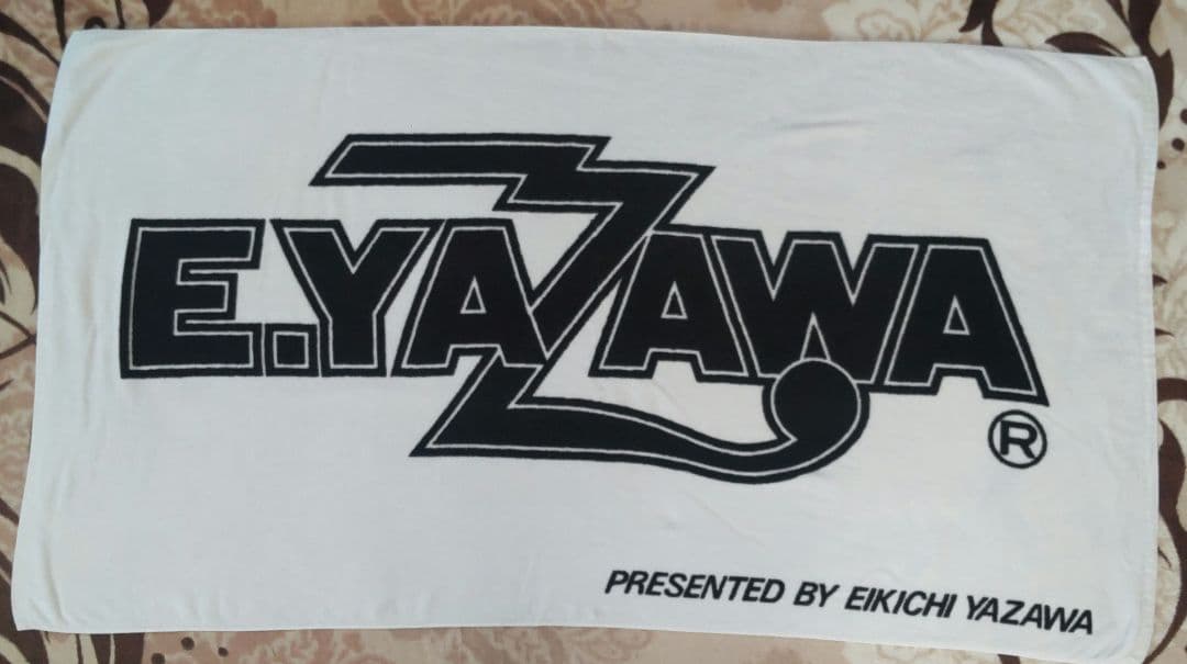 矢沢永吉 ロゴ スペシャルビーチタオル ホワイト 白地×黒文字