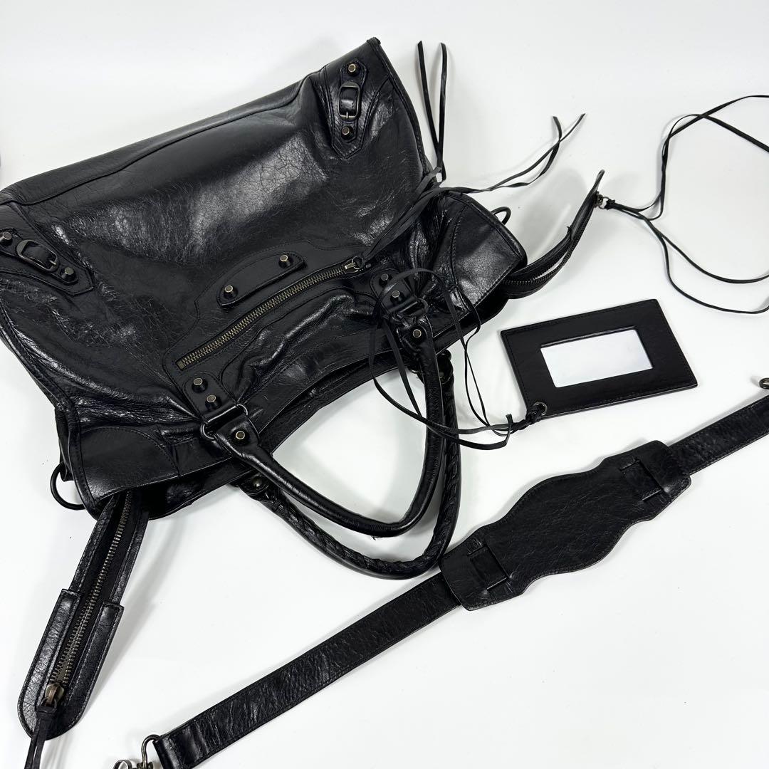 BALENCIAGA 115748 シティ 2way レザーバッグ 黒