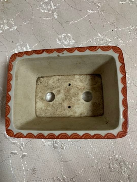 九谷龍山　赤　絵鉢