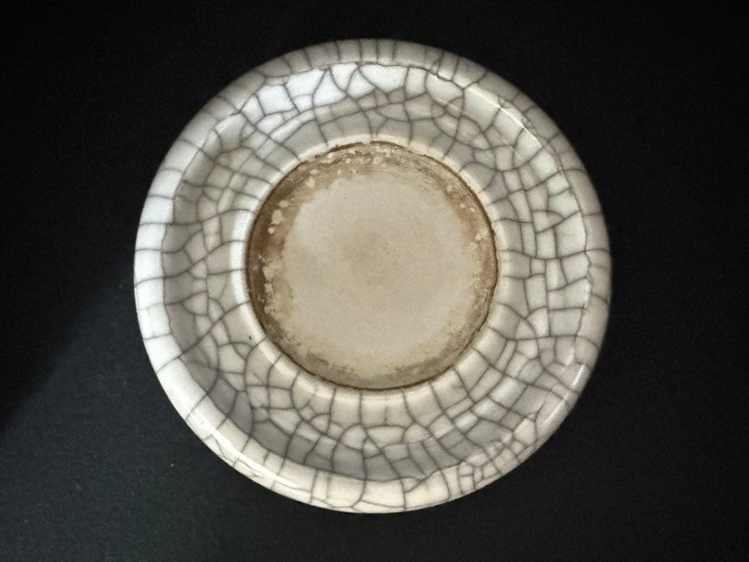 中国骨董　清　哥窯陶硯　暖硯　陶硯　書道具　唐物　中国古玩　希少美品(N-11)