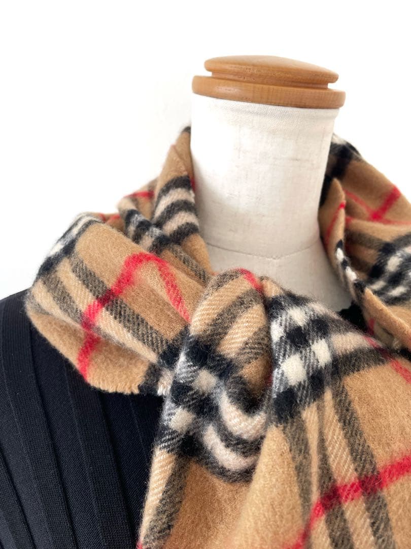 美品 バーバリー カシミア100% マフラー BURBERRY 男女兼用