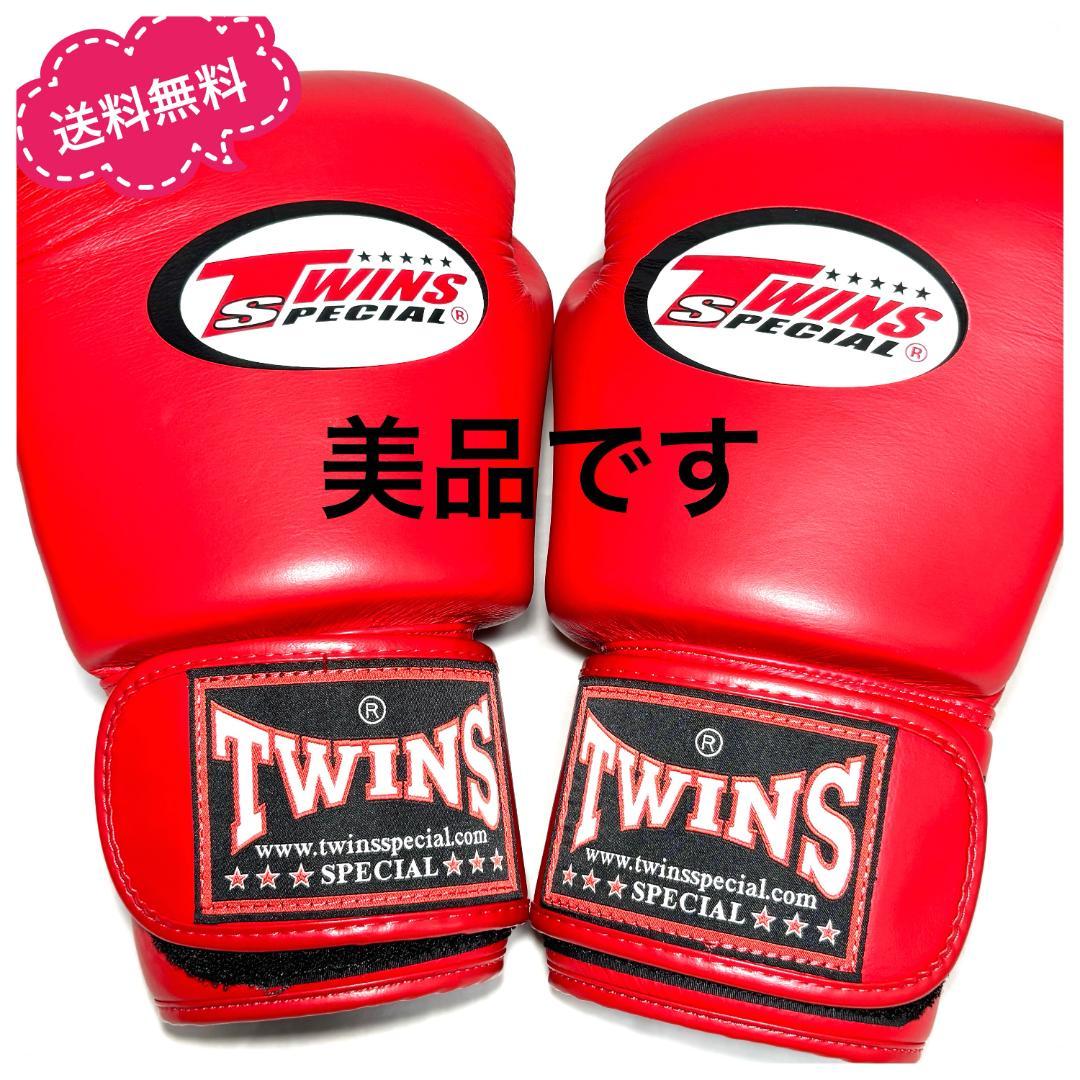 【美品】１６oz　TWINS　ボクシング　グローブ　ツインズ　１６オンス　レッド