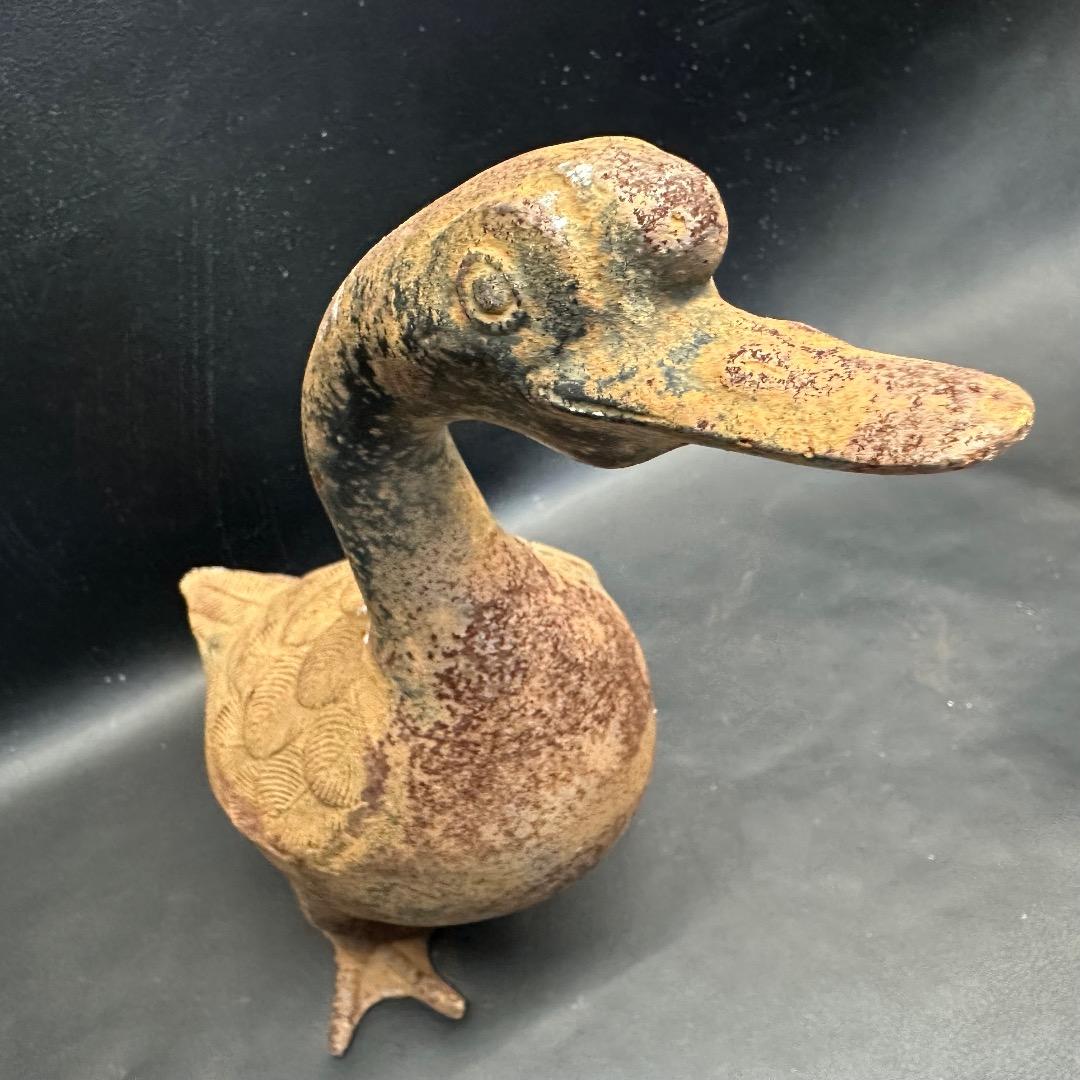 ♡※前Db1006 ヴィンテージ アイアンアヒル 置物 装飾品 2点セット