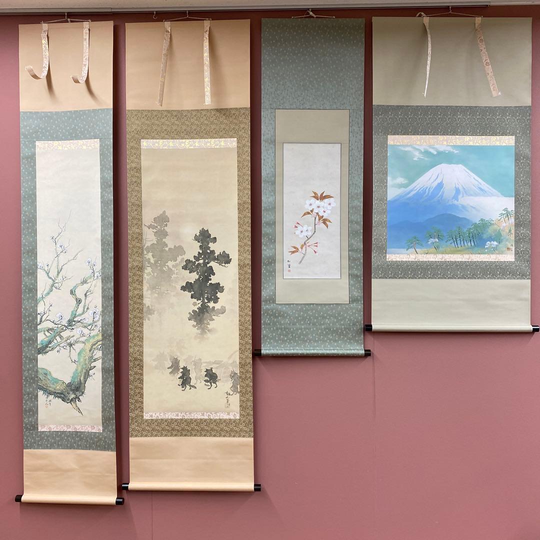 美品 掛け軸 駿府博物館所蔵 名画 12本セット 上村松篁・伊東深水など