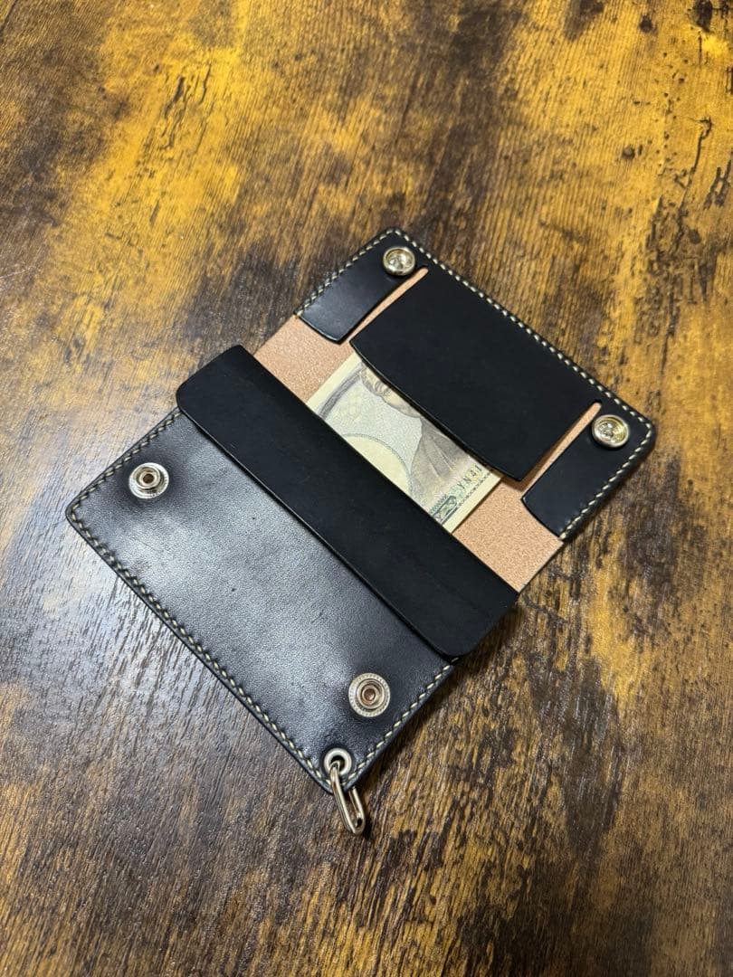 トラッカーウォレット　財布　3層　革財布　ミドルサイズ　昭南多脂ベンズ