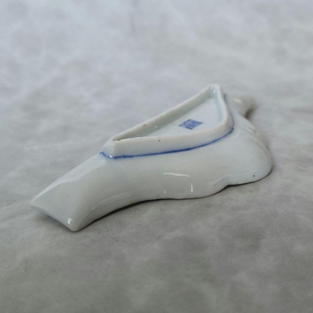 古伊万里　富士山　変形　小皿　豆皿　染付江戸　骨董　金直し　金継ぎ　アンティーク