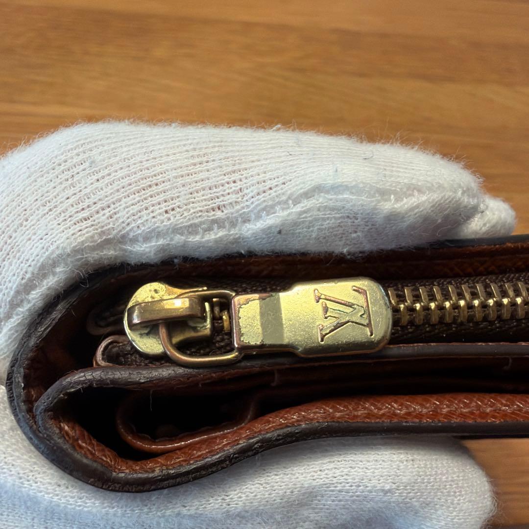 ルイビトン　コンパクトジップモノグラム　ブラウン　財布