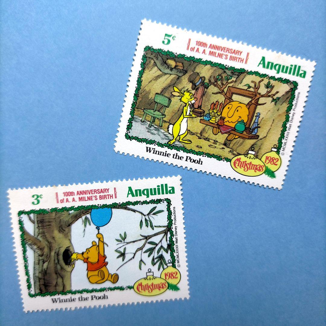 3121 外国切手 アンギア 1982年 ディズニー クマのプーさん 7種完