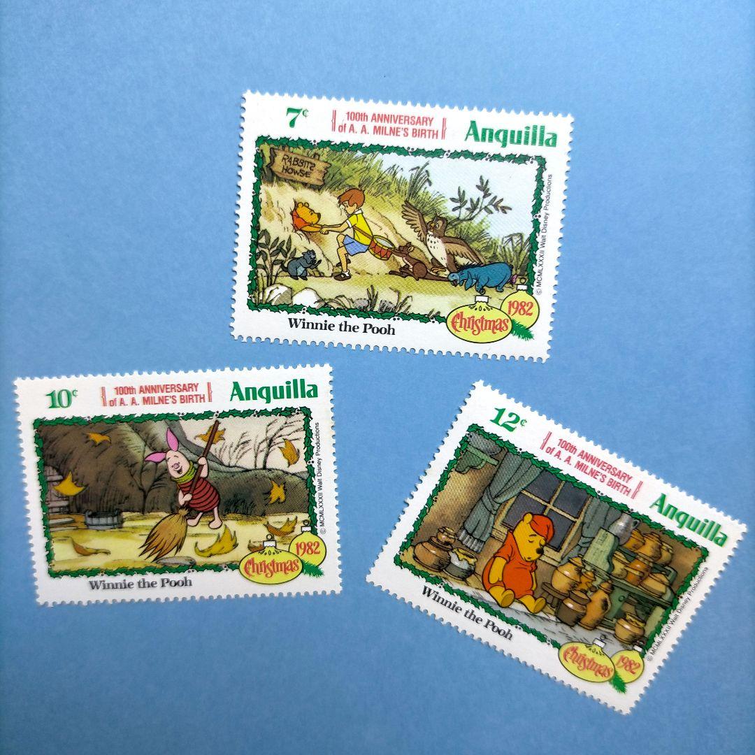 3121 外国切手 アンギア 1982年 ディズニー クマのプーさん 7種完