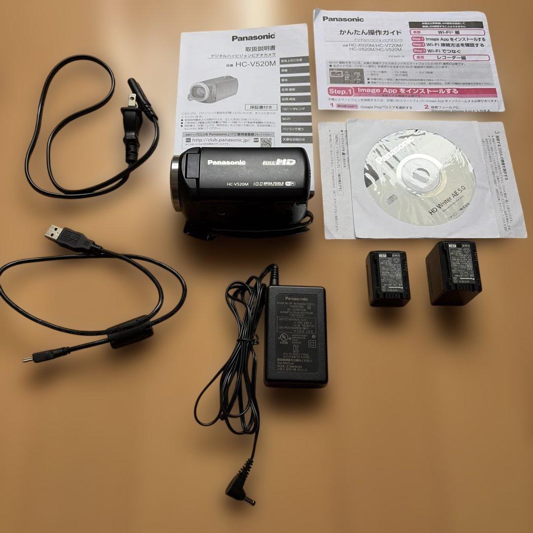 パナソニック デジタルハイビジョンビデオカメラ　ブラック　 HC-V520M