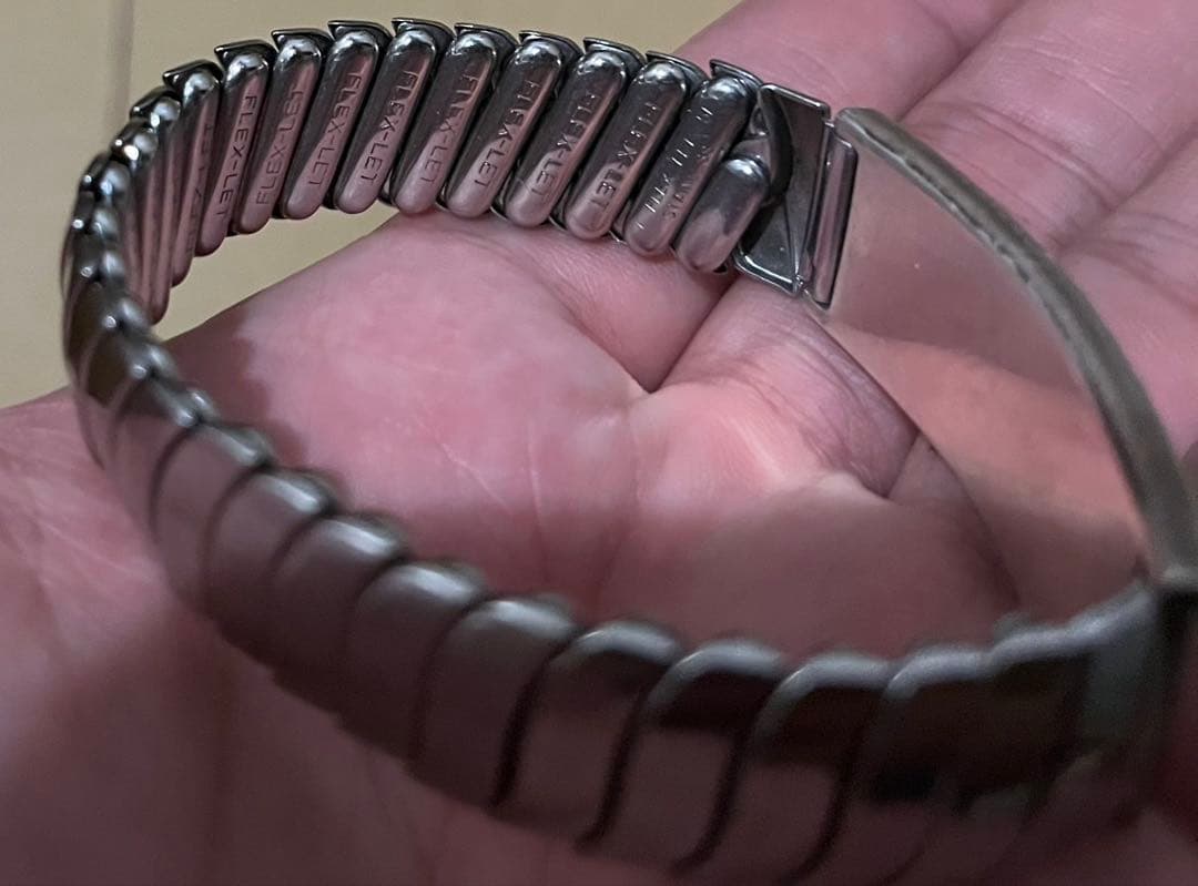 スウィートハート 蛇腹　IDプレート シルバーブレスレット