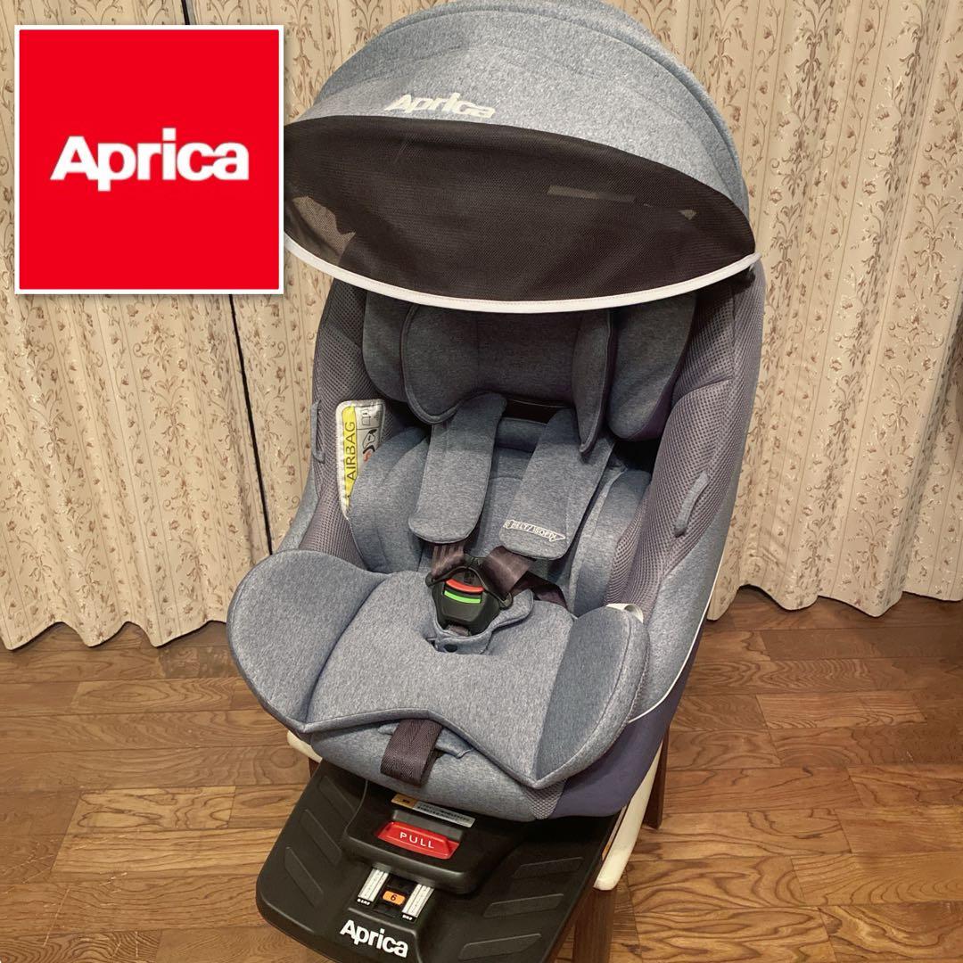 ✨美品✨Aprica クルリラAD チャイルドシート 回転式　ライトネイビー
