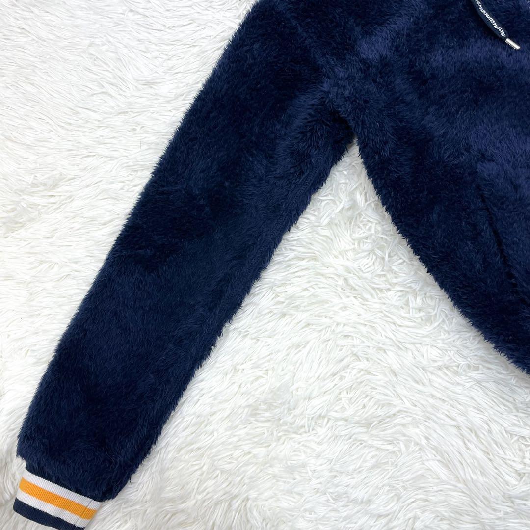 美品 パーリーゲイツ ファー パーカー ジャケット ロゴワッペン リブライン