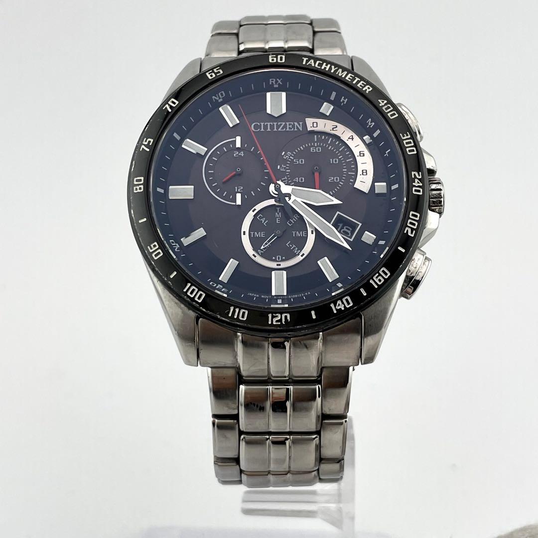 シチズン　エコドライブ　クロノグラフ　電波ソーラー　腕時計　動作未確認
