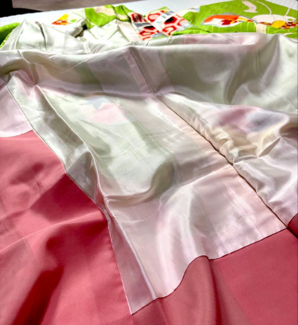 【七五三 七歳女の子　正絹　着物　帯　襦袢　草履バッグ　小物類】