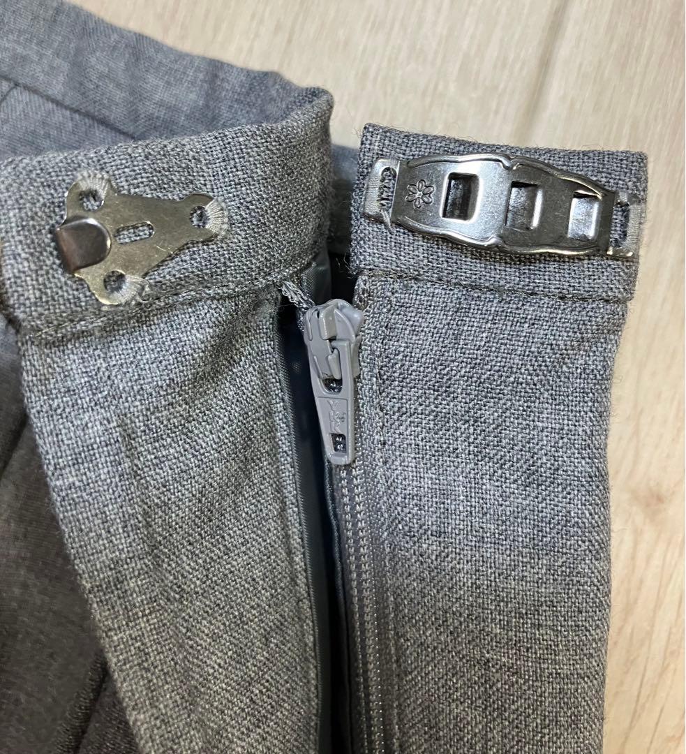 イーストボーイ 11号/L 人気 定番 プリーツスカート ウール 長め丈 グレー