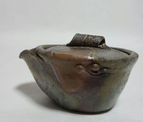 ■ 備前焼 宝瓶 在銘　 茶道具 煎茶器 陶印有 青