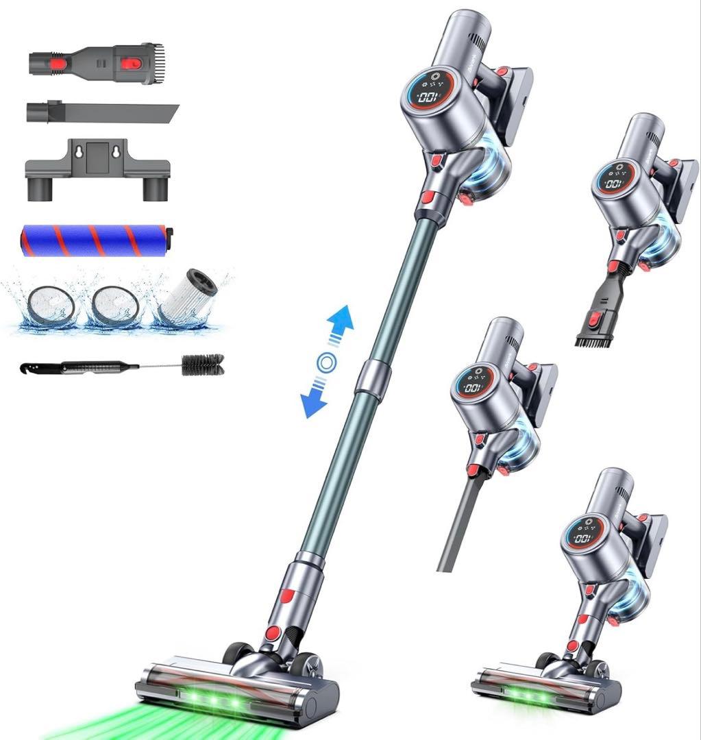 ✨新品✨　50Kpa強力吸引＆65分連続稼働＆自立式 コードレス掃除機