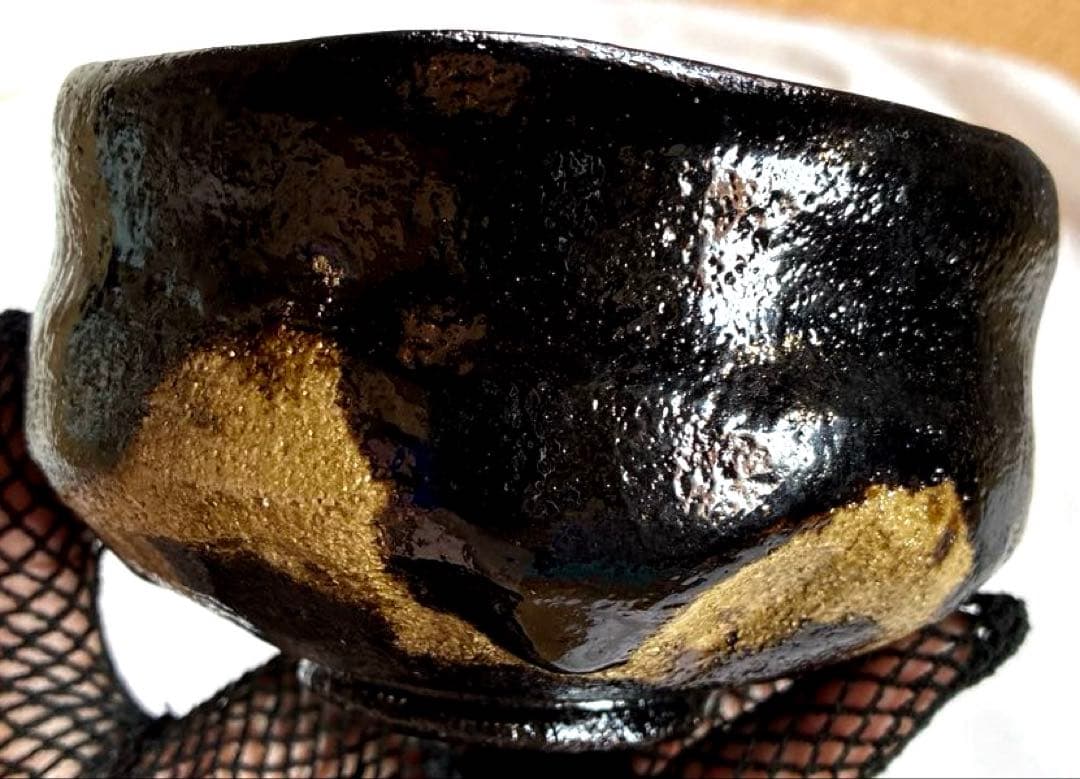 ✨美品✨黒楽『あら磯』茶盌　のんこう写『伊東桂楽 造』✨共箱　外箱　共布　歴栞