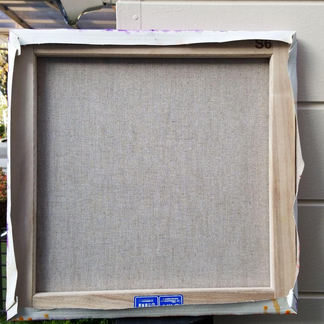 油絵　専用　赤いテーブルに置いた花瓶のお花　 抽象画