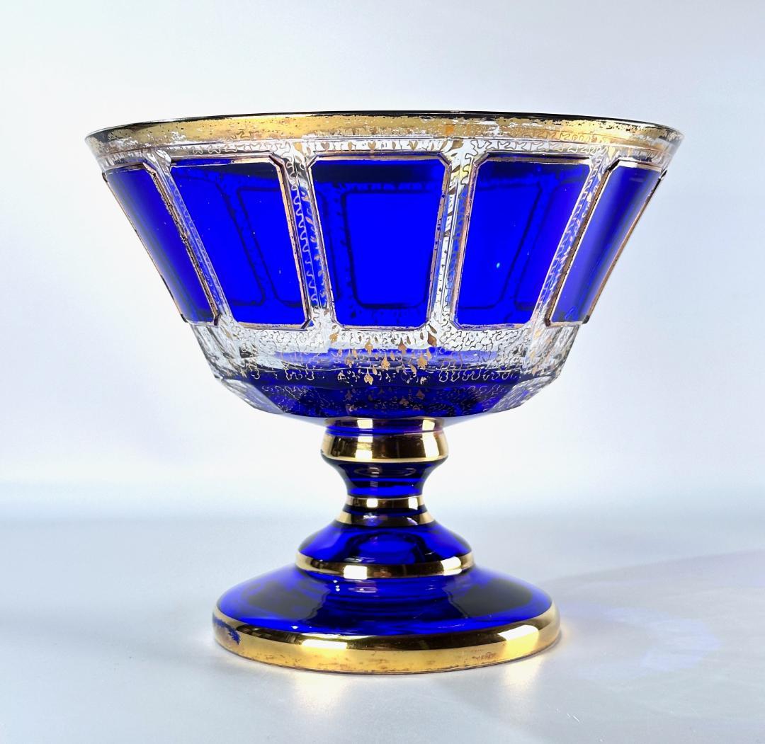 ビンテージ　イタリア　ベネチアングラス　金彩コンポート　直径㎝ 高さ㎝