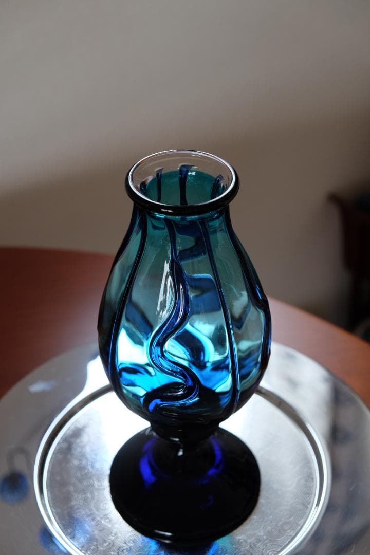 舩木倭帆 吹きガラス 花瓶 花器 骨董 民藝ガラス グラス 横山秀樹 小谷眞三