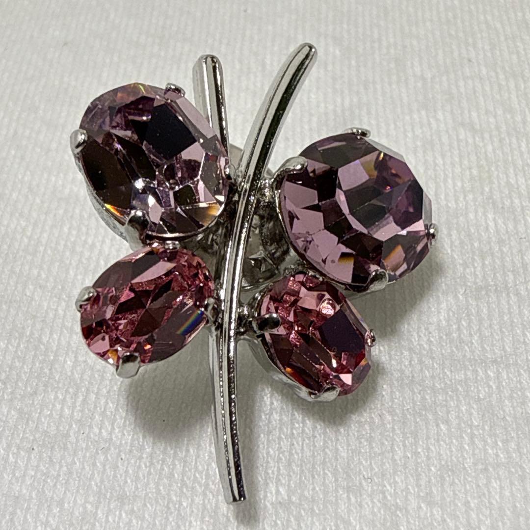 クリスチャンディオール シルバー＆ピンクカラー 蝶々 バタフライ ピンブローチ