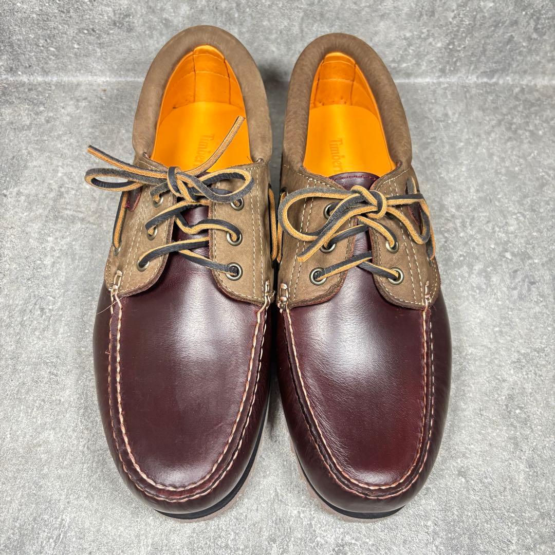 【新品未使用】Timberland デッキシューズ 3eye バーガンディ 27