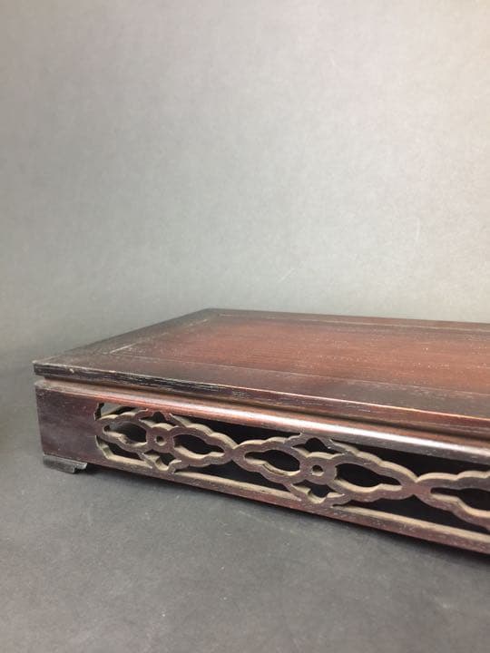 時代物 紫檀唐木彫刻花台 香炉台 茶道具香道具華道具