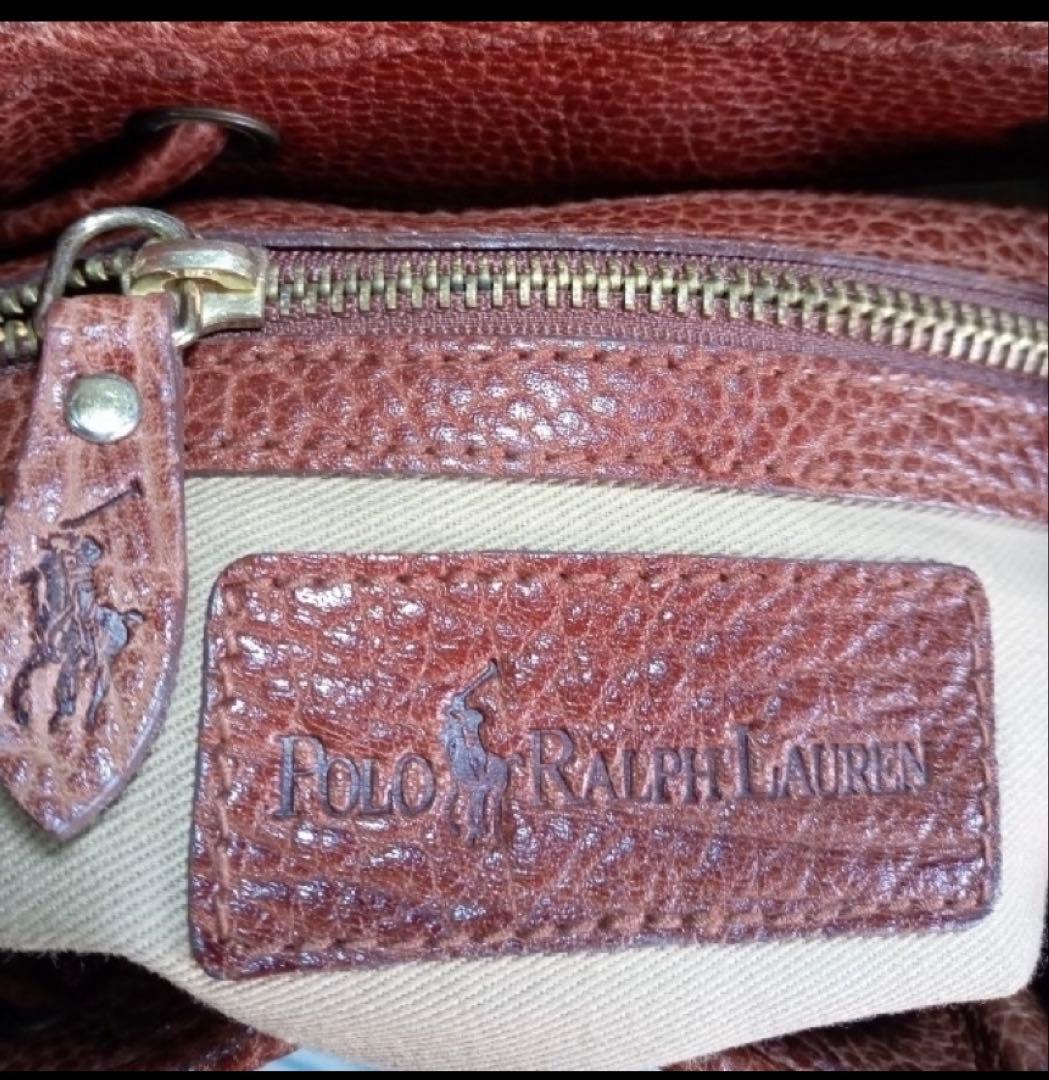 ブラウンレザーショルダーバッグ ポロ polo ラルフローレン