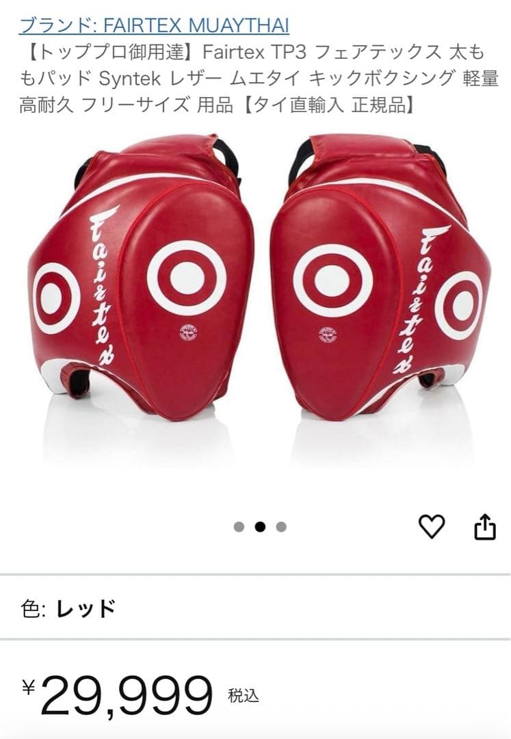 Fairtex TP3 フェアテックス 太ももパッド　キックボクシング