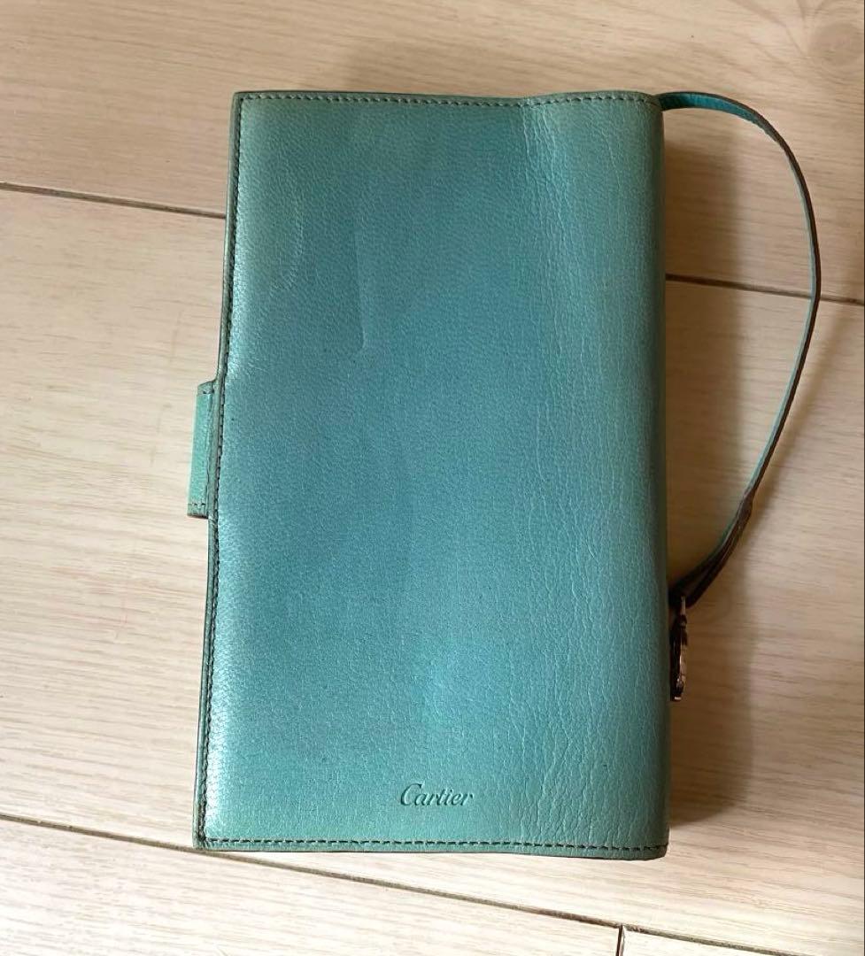 Cartier カルティエ手帳カバー　 難あり　ブルー　箱付き