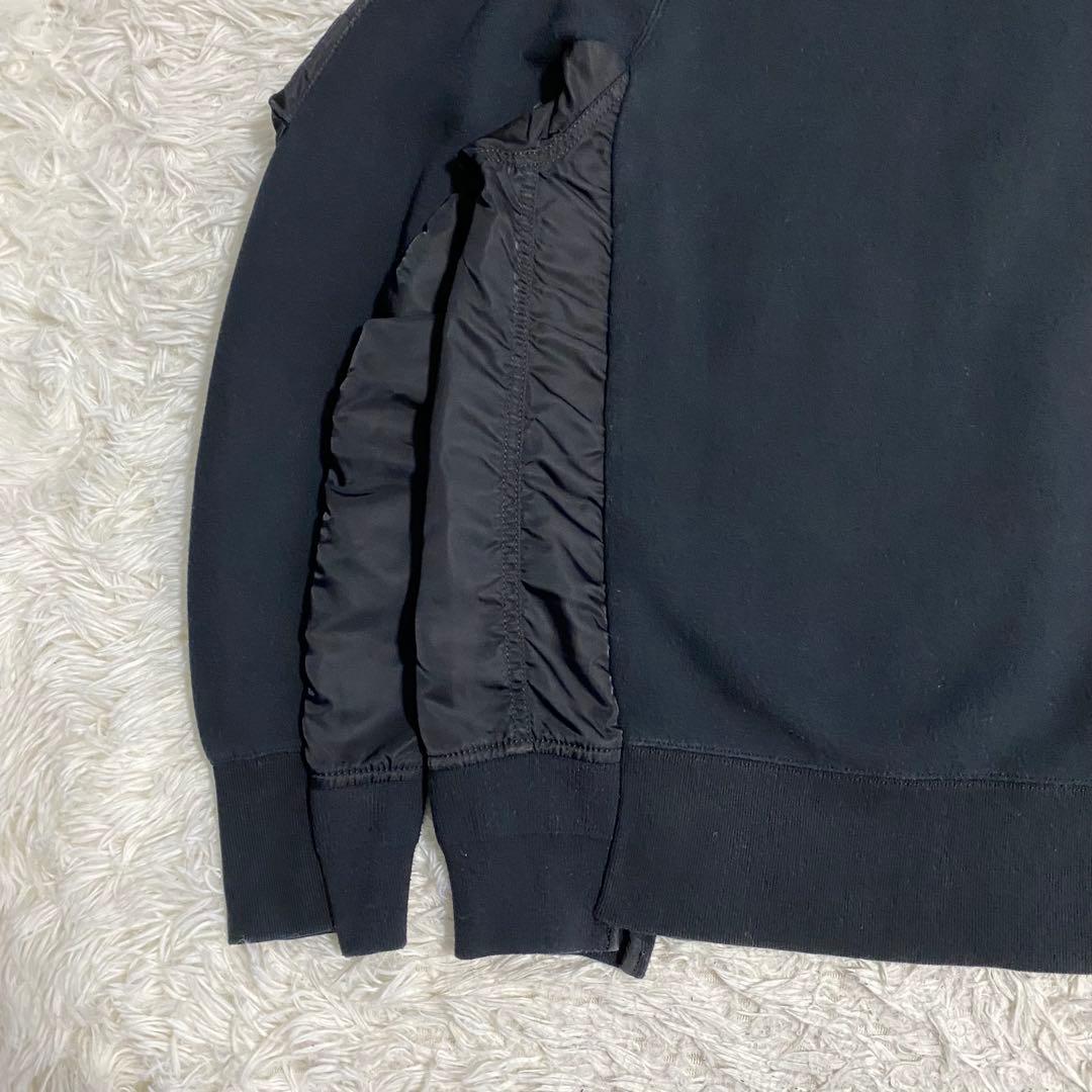 sacai サカイ ドッキング パーカー ナイロンツイル 切替 黒 1サイズ