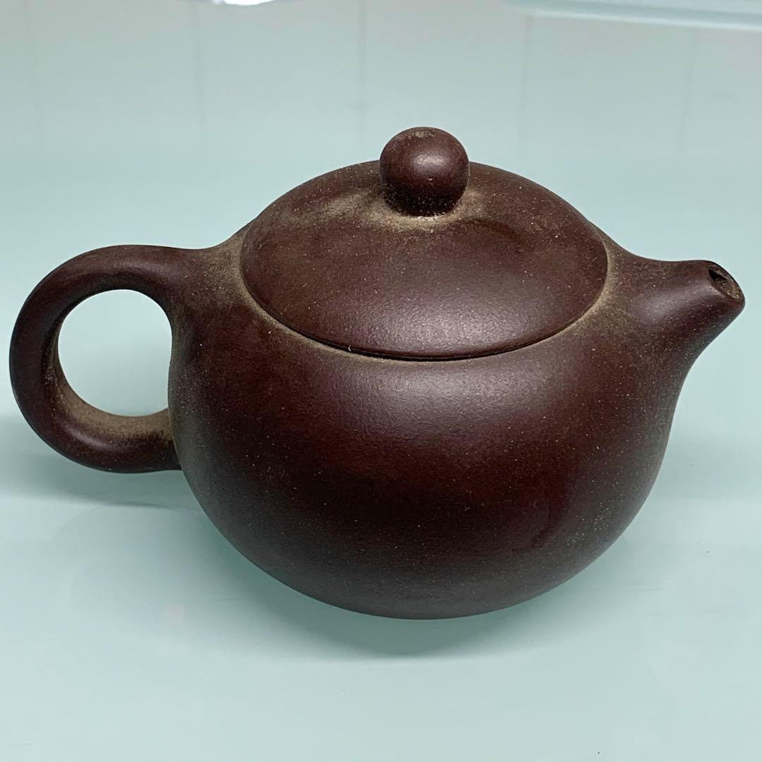 【真作】本物保証　陶器在銘　宜興紫砂壺手作り　急須収蔵品　茶道具時代物インテリア