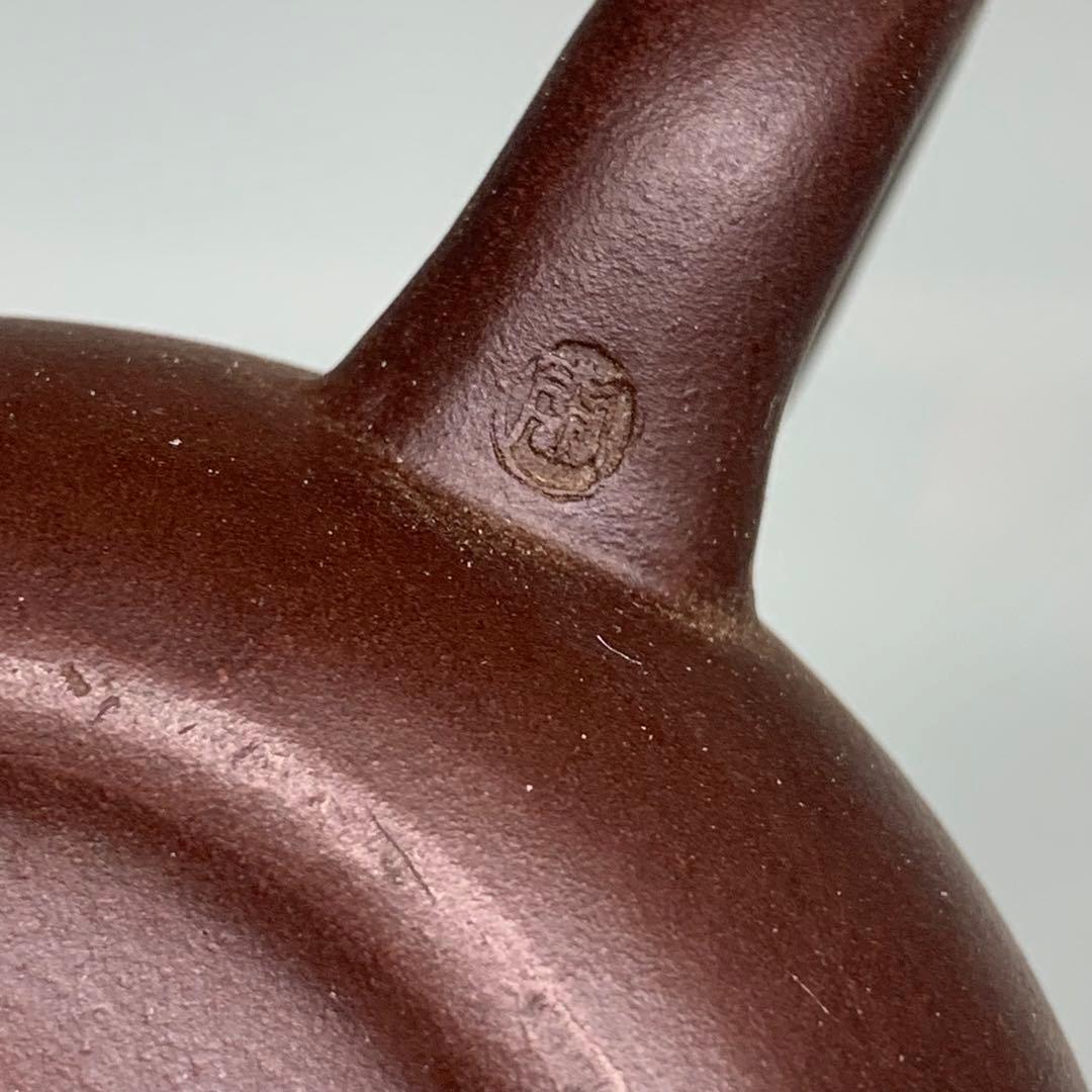 【真作】本物保証　陶器在銘　宜興紫砂壺手作り　急須収蔵品　茶道具時代物インテリア