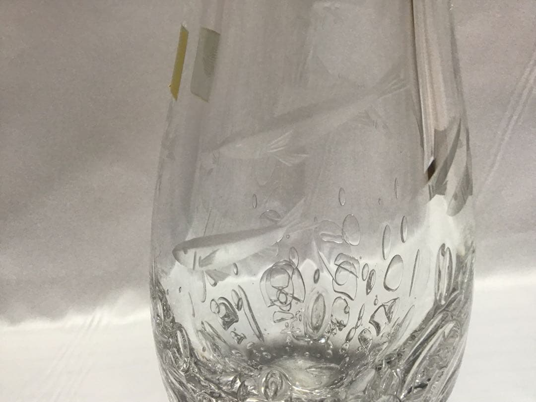 カガミクリスタル　各務満　花瓶　鮎